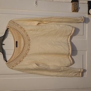The Limited Angora Cream Sweater with Beaded Details